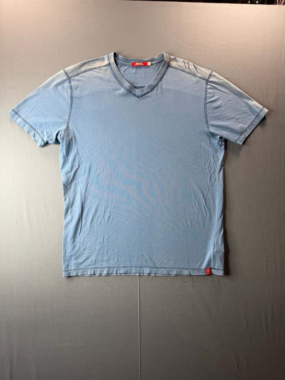 Agave American Made Blue V-Neck Short Sleeve T-Shirt Men's Size L